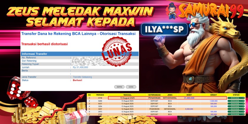 Kemenangan terbesar hari ini samurai99